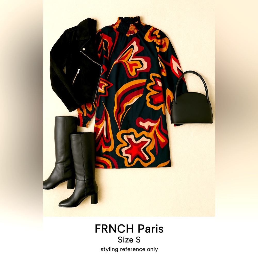 FRNCH Paris Vibrant Dress| Made in Italy | Size Small